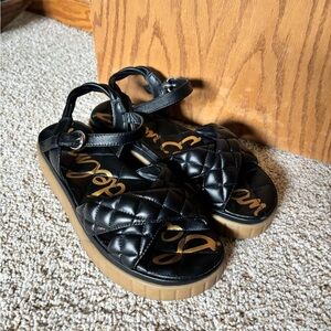 Sam Edelman Black Quilted Leather Sandals
